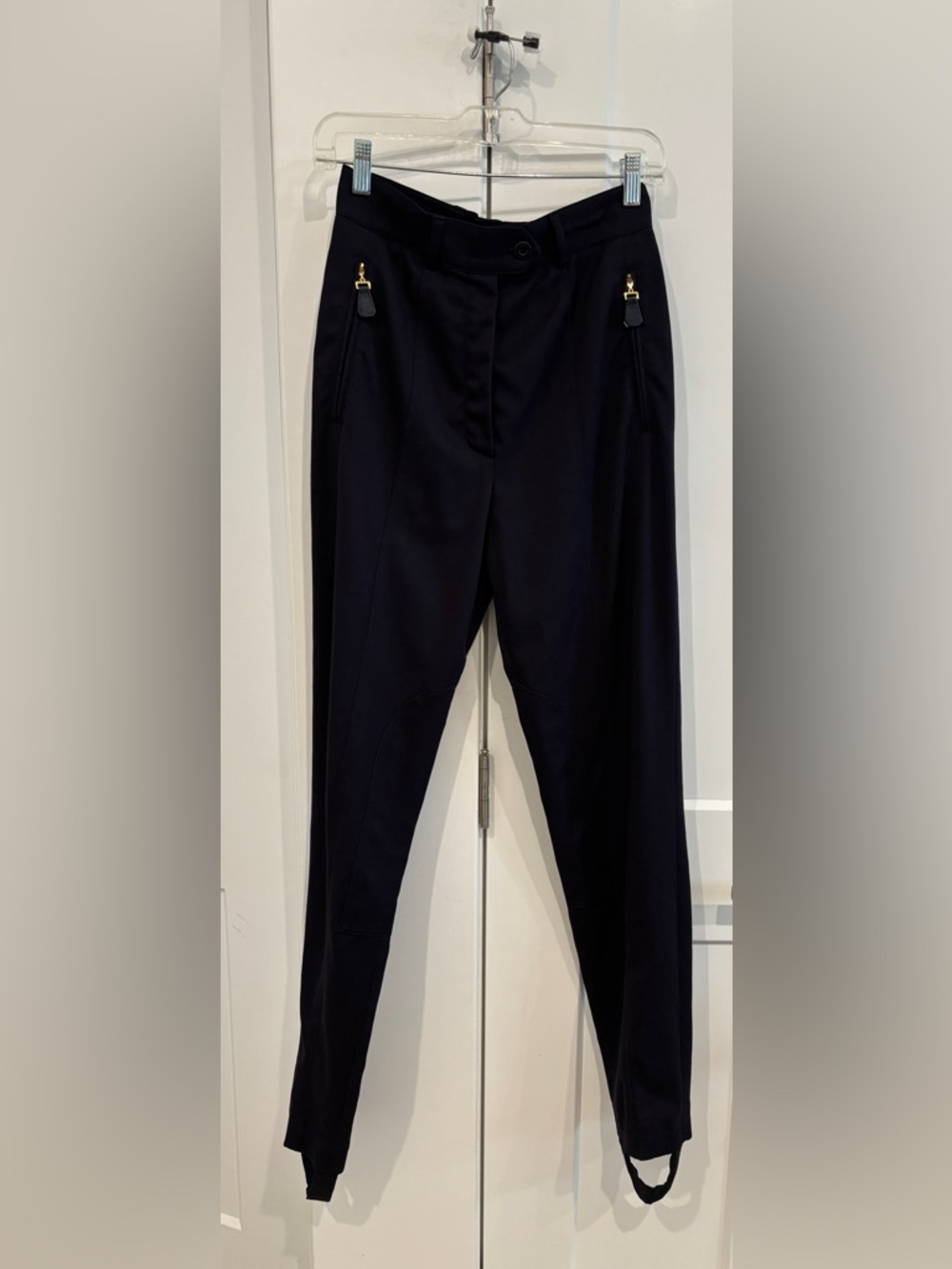 Vintage Escada Margaretha Ley Navy Jodhpur High-Waist Stirrup Pants.